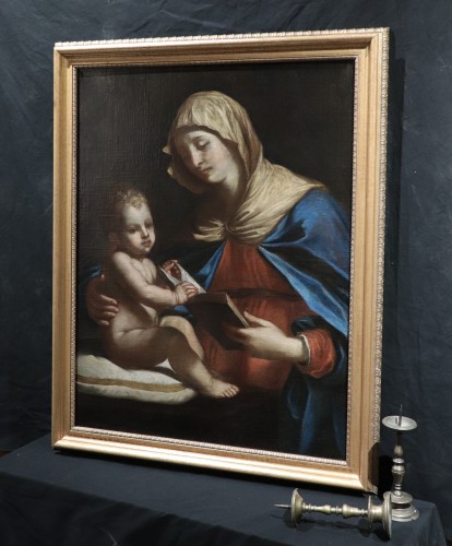 Bartolomeo Gennari (1594-1661) - Virgin and Child - Paintings & Drawings Style Louis XIV