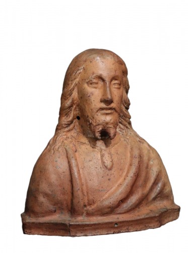 Buste du Christ en terre cuite, Toscane XVIe siècle