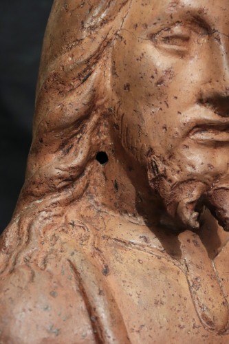Buste du Christ en terre cuite, Toscane XVIe siècle - Renaissance