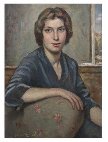 Giuseppe Mascarini (1877 - 1954) - Portrait - Tableaux et dessins Style Art nouveau