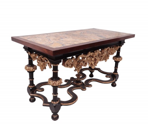 Mobilier Console - Console avec plateau en scagliola, Florence 17e siècle