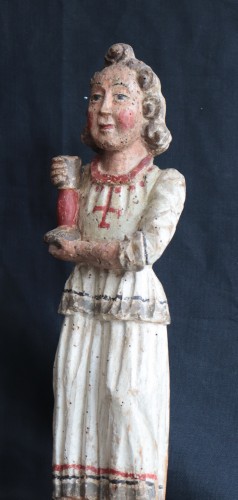 Sculpture  - Pair of angels in Polychrome wood, Siena 15th century