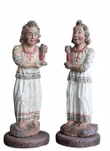 Paire d'anges en bois, Sienne 15e siècle