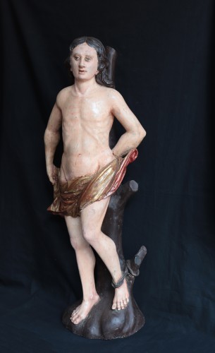 Saint Sébastien, Italie 18e siècle - Sculpture Style Louis XIV
