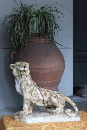 Alabaster Panther, Early 1900s - Sculpture Style Art nouveau