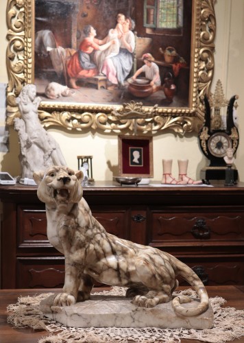 Alabaster Panther, Early 1900s - Art nouveau
