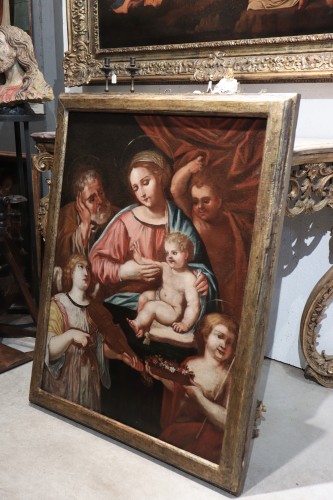 Holy Family, Italy17th Century - Paintings & Drawings Style Louis XIII