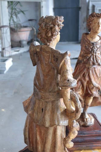 Pair Of Polychrome Angels, Tuscany 16th Century - Renaissance