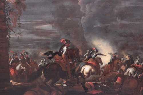 Scene of a nocturnal battle - Ilario Mercanti called &quot;Lo Spolverini&quot; (1657-1734) - 