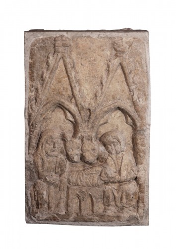 Nativité, Bas-relief en pierre - Italie du Nord XIVe siècle