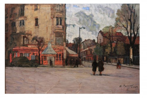 Tableaux et dessins Tableaux du XXe siècle - Panizzi Arturo (1881-1966) Vue de la ville