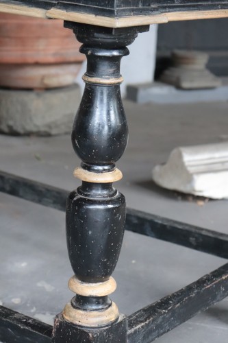 Mobilier Console - Table console laquée avec marbres, Toscane 18e siècle