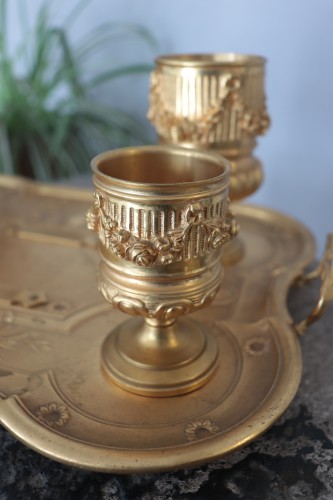 19th century - Gilded Bronze Inkwell, Napoleon III Period