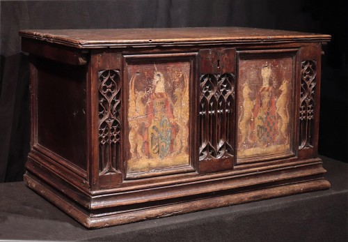 Coffre Gothique, France 15e siècle - Mobilier Style Moyen Âge