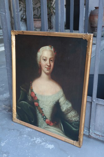 Portrait Of A Lady, Austria 18th Century - Paintings & Drawings Style Louis XV