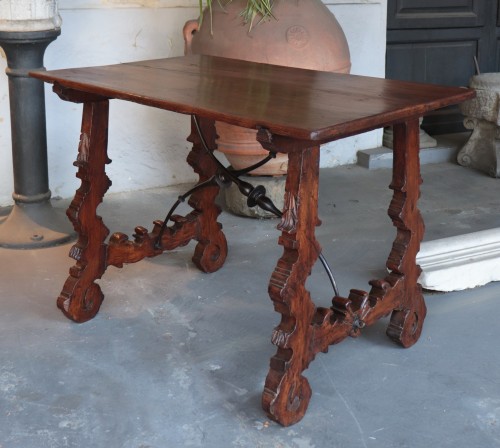 Lira-shaped Table With Iron Legs, Spain 17th Century - 