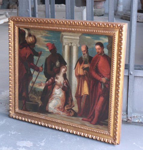 Le martyre de sainte Justine, fin 17e siècle - Tableaux et dessins Style Louis XIV