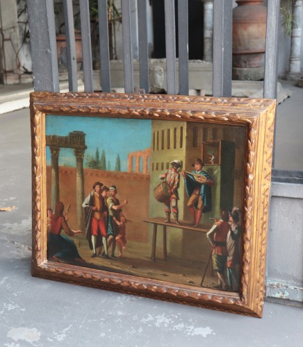 Scène théâtrale, Vénétie fin du XVIIe siècle - Tableaux et dessins Style Louis XIV