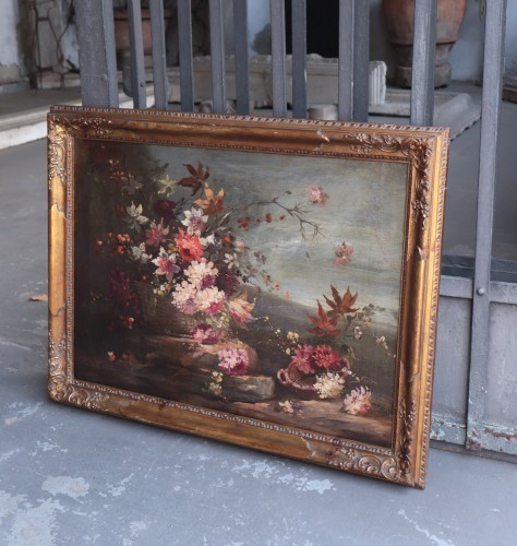 Still Life With Flowers, 18th Century - Paintings & Drawings Style Louis XV