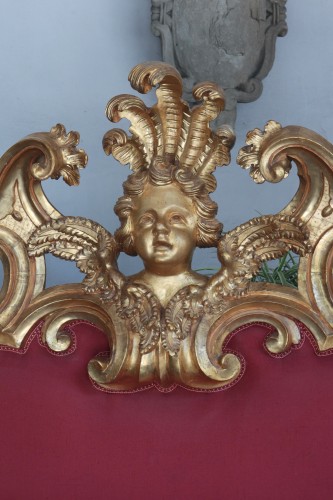 XVIIIe siècle - Tête de lit en bois doré, Toscane 18e siècle