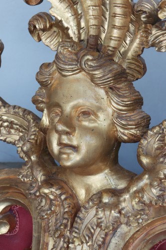 Tête de lit en bois doré, Toscane 18e siècle - Louis XV