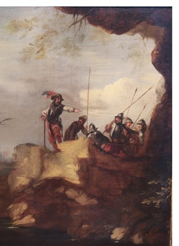 Battle Scene, 17th-century Italy - Paintings & Drawings Style Louis XIV