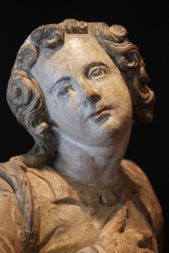 Paire d'anges céroféraires en bois, Italie 17e siècle - Numero 7 Antiquariato