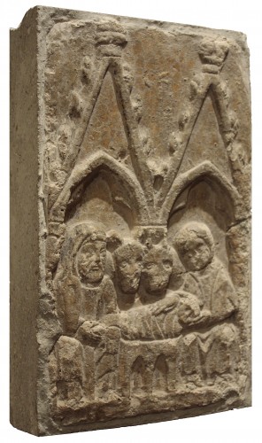 Nativité, Bas-relief en pierre -  Italie du Nord XIVe siècle
