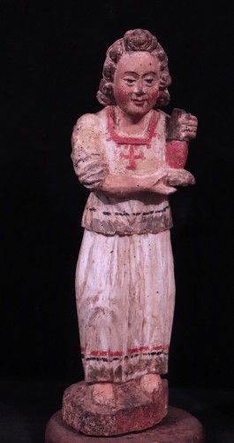 Sculpture Sculpture en Bois - Paire de céroféraires en bois, Sienne XVe siècle