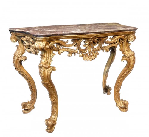 Italian 18th century gilt wood console table 