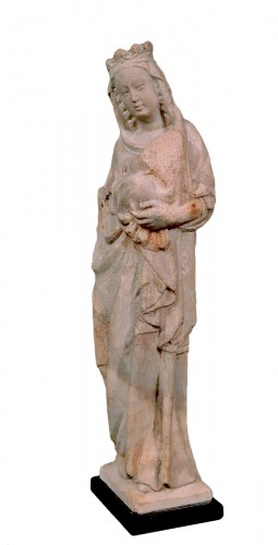 Marble sculpture &quot;Madonna with the Child&quot;, italy, 14th century