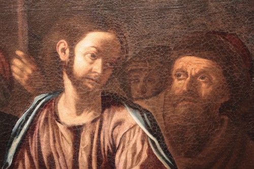 Tableaux et dessins Tableaux XVIIe siècle - Le Christ et la femme adultère - Paolo Finoglio, Atelier (XVIIe siècle)