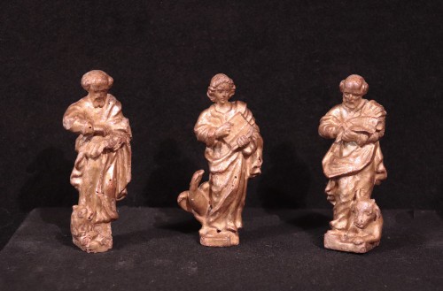 Gilded wood sculptures: &quot;Evangelists&quot;, Italy, 16th century - Religious Antiques Style Renaissance