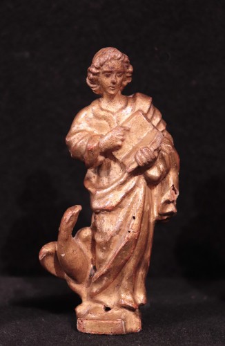 Art sacré, objets religieux  - Evangelistes en bois dor, Italie XVIe siècle