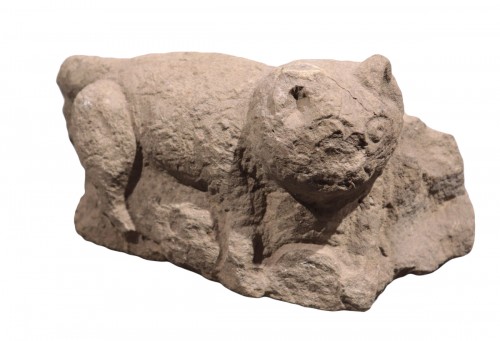 Stone sculpture "Feline animal", 15th century