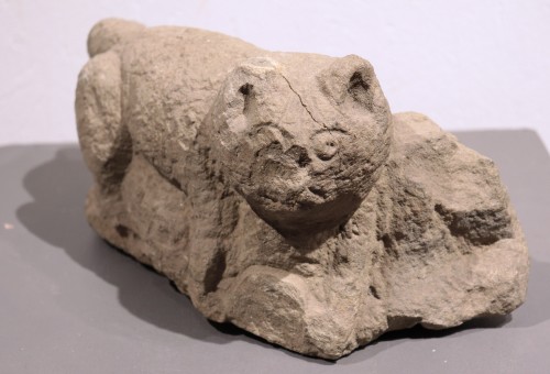 Sculpture  - Stone sculpture &quot;Feline animal&quot;, 15th century