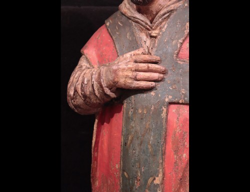 Sculpture  - Wooden sculpture &quot;Sant&#039; Ambrogio&quot;, Lombardy XVI century