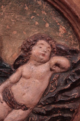 Sculpture  - Polychrome High Relief Stucco - Madonna With Child, Florence, 17 Century