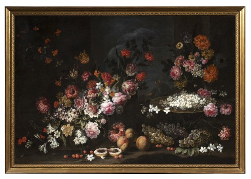 Tableaux et dessins Tableaux XVIIe siècle - Biggi dei Fiori ( 1650 - 1700 ca.) -Paire de natures mortes