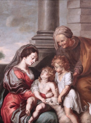 Cornelis Schut the Elder (1597-1655)  - Holy Family - Paintings & Drawings Style Louis XIII