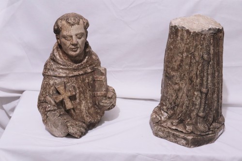 Sculpture Sculpture en pierre - Sculpture en pierre "Saint François", Vénétie XVe siècle