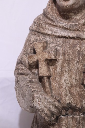 XIe au XVe siècle - Sculpture en pierre "Saint François", Vénétie XVe siècle