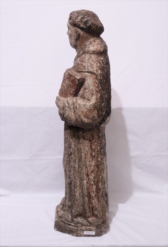 Antiquités - Stone sculpture &quot;St. Francis&quot;, Venice, 15th cent.