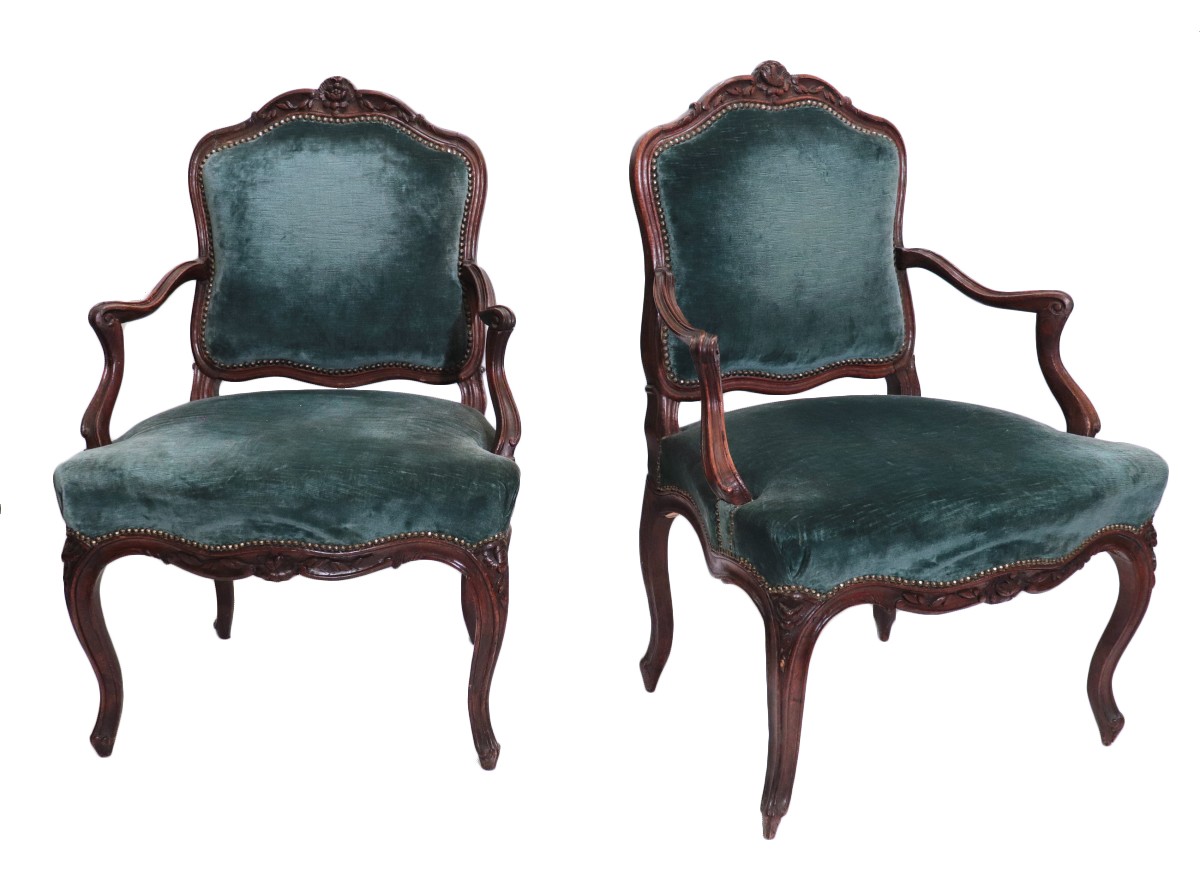 possibly by Louis I Cresson, Armchair (bergère) (one of a pair), French,  Paris