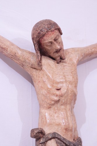 Sculpture Sculpture en Bois - Grand Christ en bois polychromé, Toscane XVIe siècle