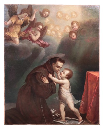 Vincenzo Spisanelli (1595-1662) - Saint Anthony of Padua  - Paintings & Drawings Style 