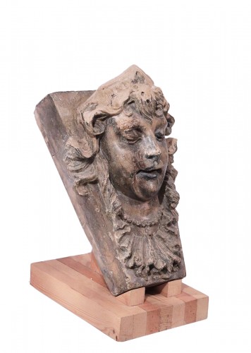 Visage en terre cuite, Italie 17e siècle