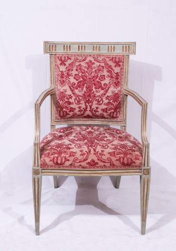 18th century - 4 Lacquered and gold armchairs, Tuscany late 18th century