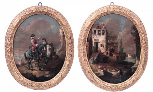 Giuseppe Zais (1709-1784) - Chevaliers et Paysage