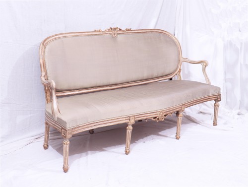 Lacquered And Gilded Sofa , Tuscany mid 18th century - Seating Style Louis XVI